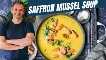 Deliciously Golden Saffron Mussel Soup" | Mediterranean recipe finale