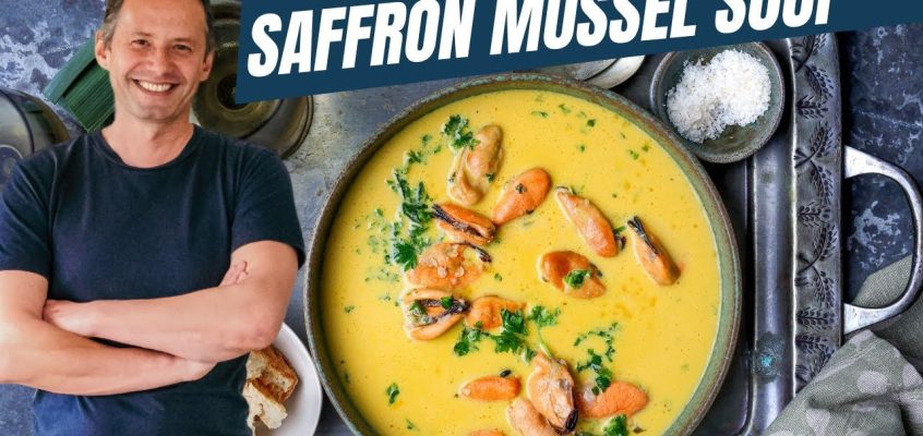 Deliciously Golden Saffron Mussel Soup" | Mediterranean recipe finale