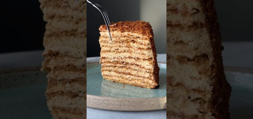 Clear your schedule and make this 10-layer honey cake. #cooking #baking #recipe #food #cake #how