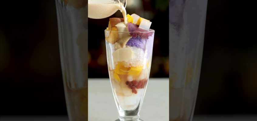 Halo-halo means “mix-mix” in Tagalog, and that’s the best way to eat it, too.