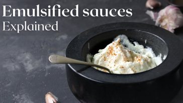 Watch how emulsified sauces work, then learn how to make a garlic mousse