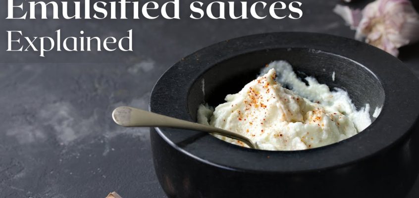 Watch how emulsified sauces work, then learn how to make a garlic mousse