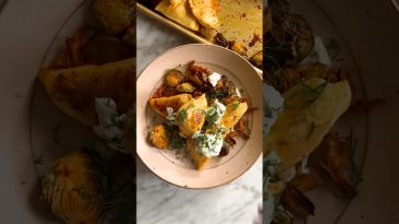 Hetty McKinnon’s Sheet-Pan Pierogies With Brussels Sprouts and Kimchi recipe is on NYT Cooking