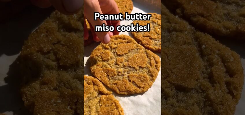 Peanut Butter-Miso Cookies — recipe in the description! #shorts