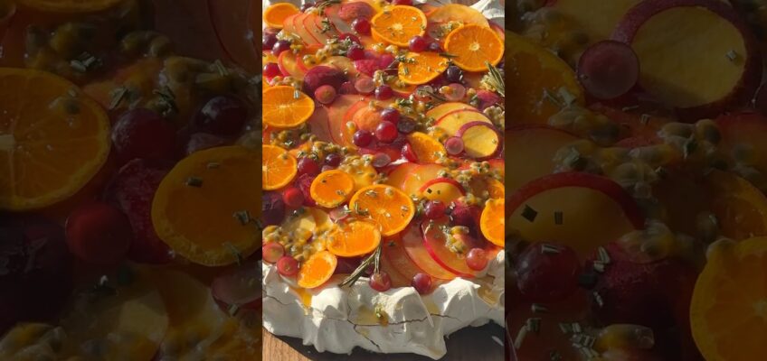 Sunset Pavlova ❣️ Recipe in the deacription! #shorts