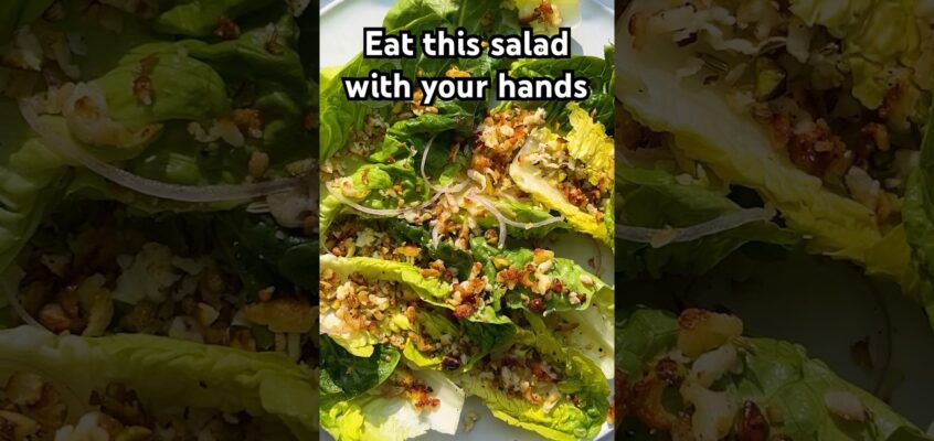 Halloumi crumbs! Recipe in the description #food #shorts #recipe #salad