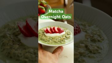 Matcha Overnight Oats — full recipe in the description! #shorts #recipe