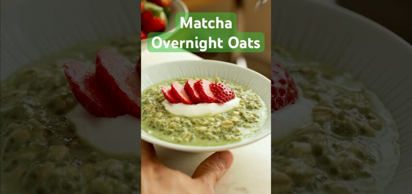 Matcha Overnight Oats — full recipe in the description! #shorts #recipe