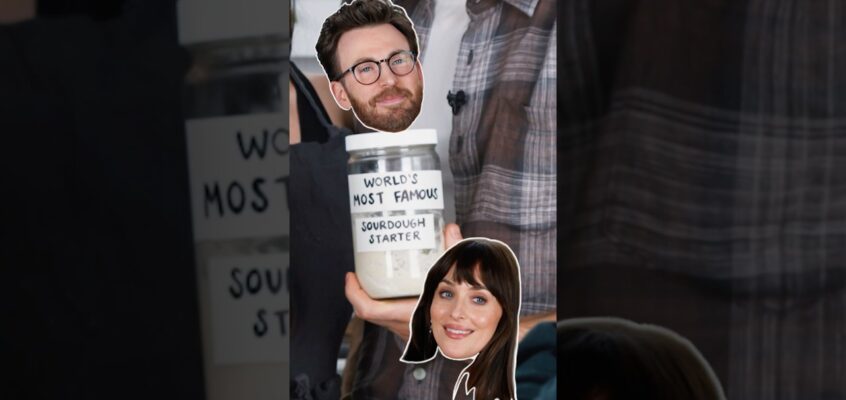 Dakota Johnson and Chris Evans feed the World’s Most Famous Sourdough Starter … gone wrong :/