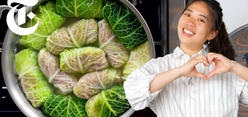 Comforting, Cozy Gingery Cabbage Rolls with Pork and Rice | Sue Li | NYT Cooking